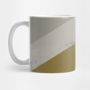 Green and Grey, Diagonal Painted Style Stripes Mug